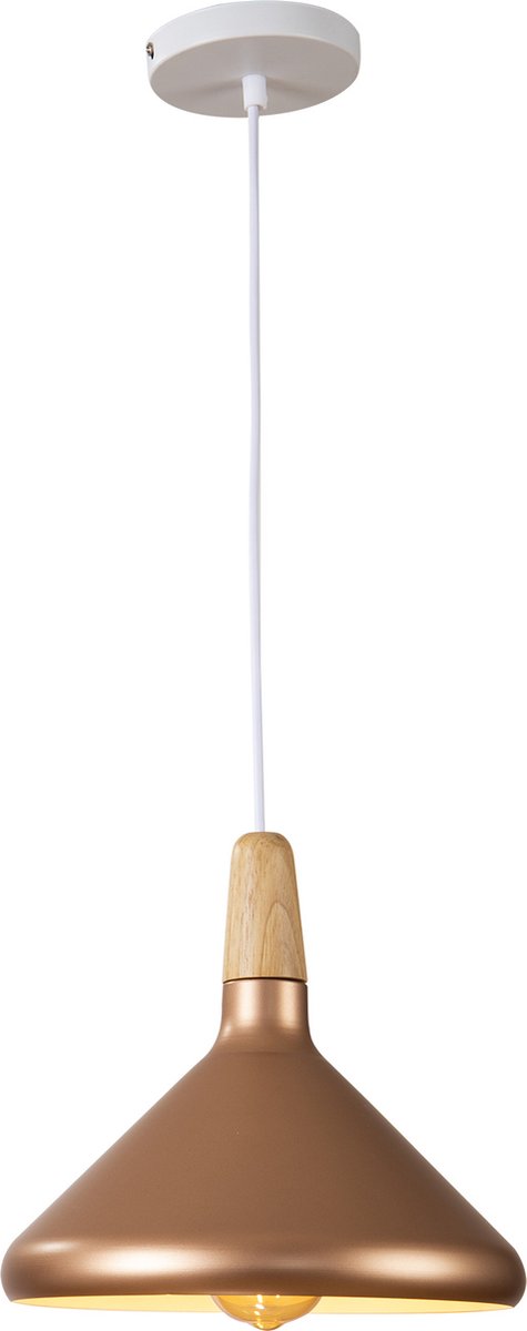 Hanglamp Goud Metaal met hout - Scaldare Udine
