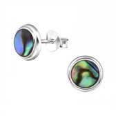 Zilveren oorbellen | Oorstekers | Zilveren oorstekers, Abalone rond