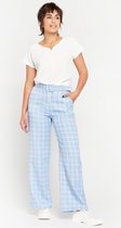LOLALIZA - Pantalon à carreaux avec ceinture - Light Blauw - Maat 40