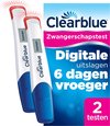 Clearblue zwangerschapstest digitaal ultravroeg (6 dagen vroeger) - 2 digitale zelftesten