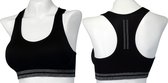 Sporttop zwart met strass S-M uitneembare padding