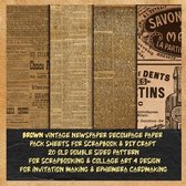 vintage newspaper decoupage paper pack sheets for scrapbook &DIY craft 20 old double sided pattern for scrapbooking &collage art 4 design for invitation making & ephemera cardmaking