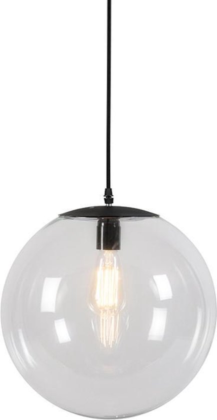QAZQA pallon - Moderne LED Smart Hanglamp incl. wifi - 1 lichts - Ø 35 cm - Transparant - Woonkamer | Slaapkamer | Keuken