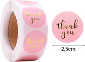 Stickers rond "Multiplaza" 50 stuks - THANK YOU FOR YOUR ORDER - roze - bedankt - promoten bedrijf - roze - gouden kleurletters - hobby - bedrijf - webshop - bestellingen - brief -