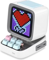 Haut-parleur Bluetooth portable Divoom ® Ditoo avec écran rétro à pixels - Jeux rétro - Radio rétro avec boîte de rangement - Wit