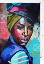 Schilderen op Nummer Afrikaanse Vrouw 40x50 met Frame Volwassenen & Kinderen - Kleuren op Nummer - Paint by Number - Hobbypainting.nl®