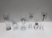 6x diverse brand bierglas assorti box bierglazen voetglas vaasje cadeau giftset