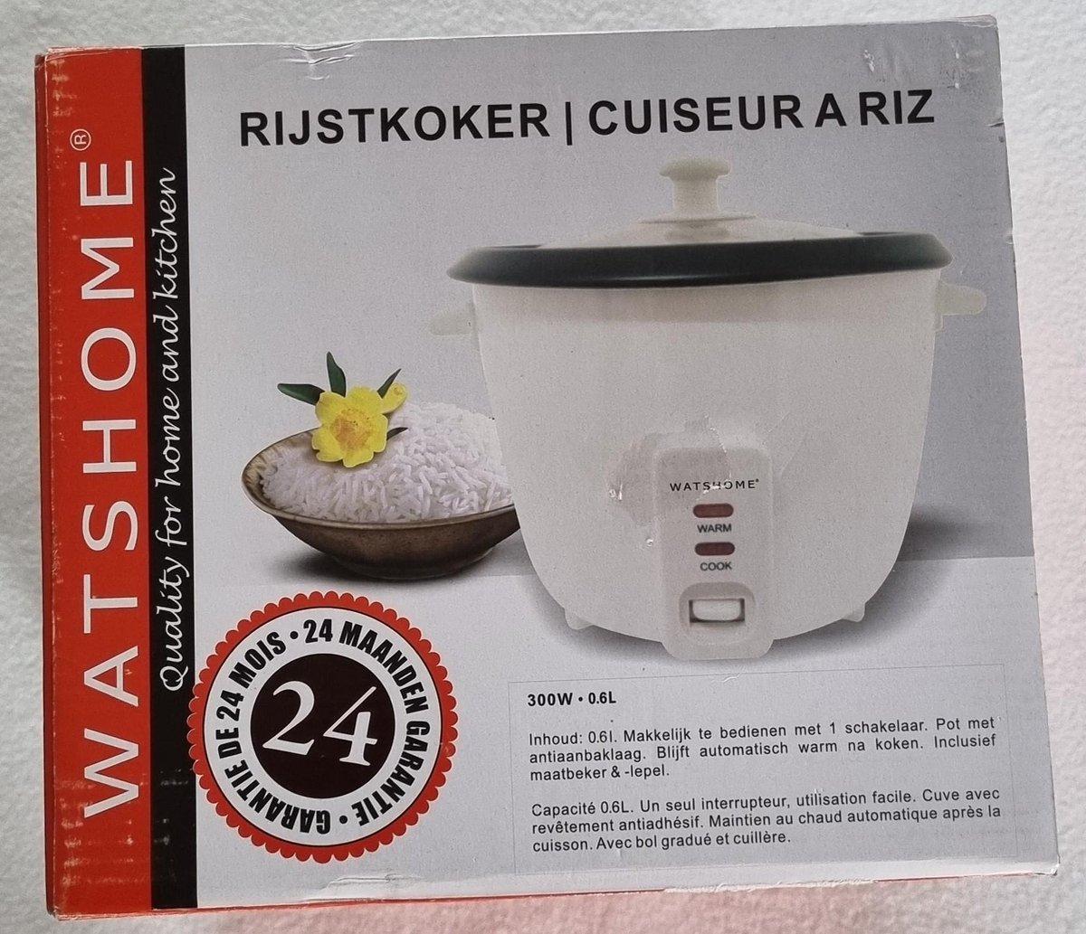Telegraaf Aanleg Lucht Watshome rijstkoker 0.6 liter, 300 Watt | bol.com
