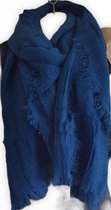 Lange Dunne Dames Sjaal - Blauw - Effen - 210 x 75cm