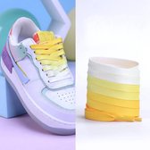 Schoenveters geel/wit kleurverloop - sneaker veters 120cm