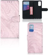 GSM Hoesje Samsung Galaxy A32 4G | A32 5G Enterprise Editie Flip Case Marble Pink