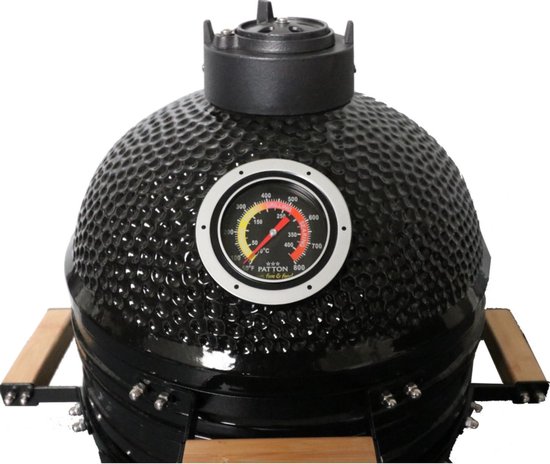 Patton Kamado 15" - keramisch - Tafel model - Premium Black - Medium - Zwart van Patton — afbeelding 2