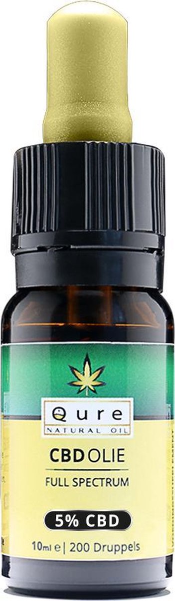 Goedkoopste CBD olie 5 10ml| Full Spectrum | 100 Natuurlijk | Ca. 200 Druppels | Geproduceerd in Nederland | 5 Procent