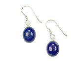 Zilveren oorbellen Lapis Lazuli 925 zilver (incl. oorbel stoppers)