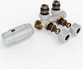 Karex® Valencia serie aansluitingset Radiatorkraan Thermostaatknop wit