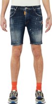 My Brand - Neon Orange Jeans Short - Blauw - Maat: 36