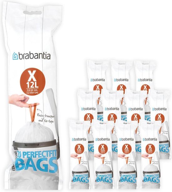 Brabantia sac poubelle 12 litres code X - Boîte 12 x 20 pièces | bol
