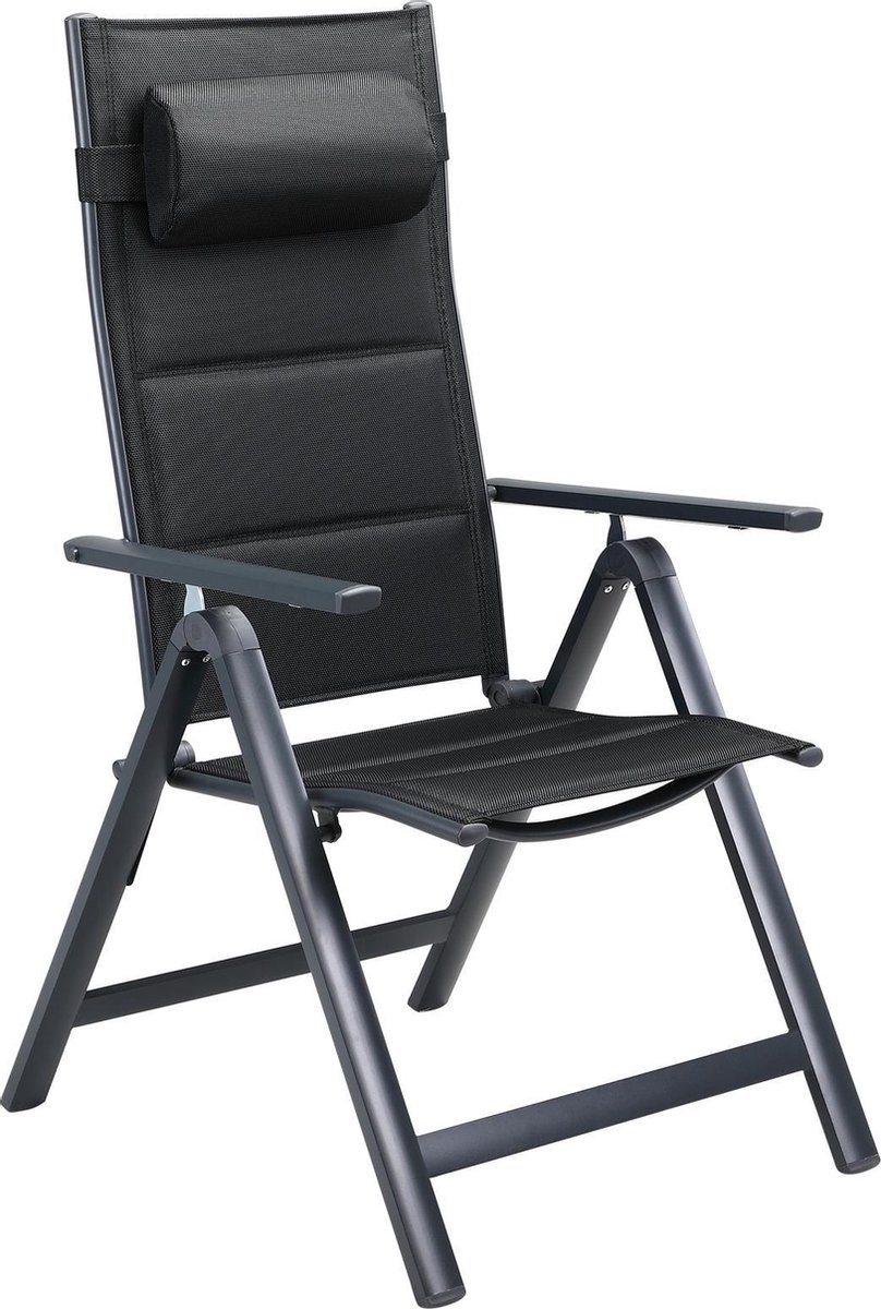 Casaria Tuinstoel Set van 2 - Aluminium Inklapbaar 7 Standen - Antraciet – foto 3