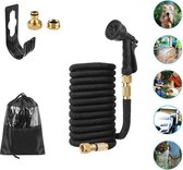 A&K Premium 8 in 1 Flexibele Tuinslang 15 meter - Uitrekbare Tuinslang - Tuin Bewatering - Tuinsproeier - Magic Garden Water Hose - Sproeikop - Zwarte Uitzetbare Tuinslang Flexibel - Sproeier