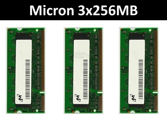 3x256MB Micron MT4HTF3264HY 667B3 PC2 5300S Geheugenvergrendeling RAM 3x256MB Micron MT4HTF3264HY 667B3 PC2 5300S Geheugenvergrendeling RAM