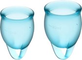 Satisfyer Feel Confident - Menstruatie Cup Set - 2 stuks -  Lichtblauw