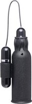 Lightning Stroke Silicone Stroker with Vibrating Bullet - Black