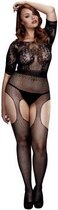 Baci - Crotchless Suspender Bodystocking Queen Size
