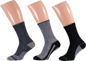 Apollo Sportsokken Fashion Heren Blauw/grijs/zwart Katoen Mt 42-47