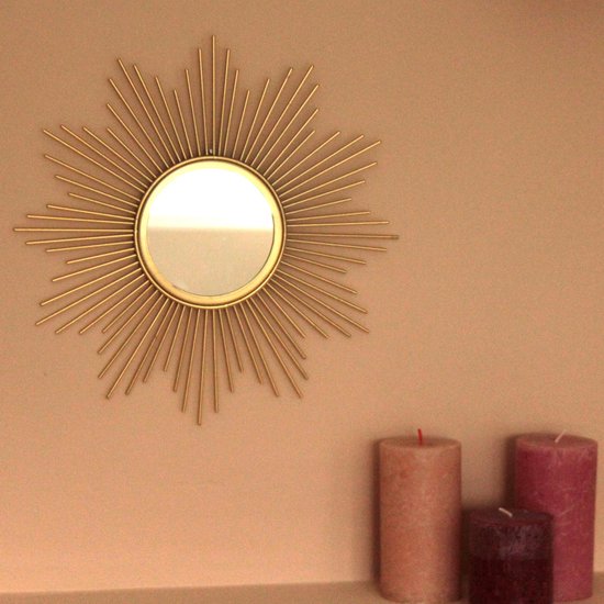 spel hoofdkussen grafisch Spiegel zon in goud kleur diameter 32 cm | bol.com
