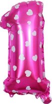 Folie Cijfer Ballon Groot | Roze | 86 cm. | Cijfer 1 | Maak je feestje compleet met deze mooie ballon!