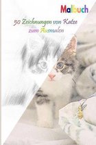 Malbuch 50 Zeichnungen von Katze zum Ausmalen