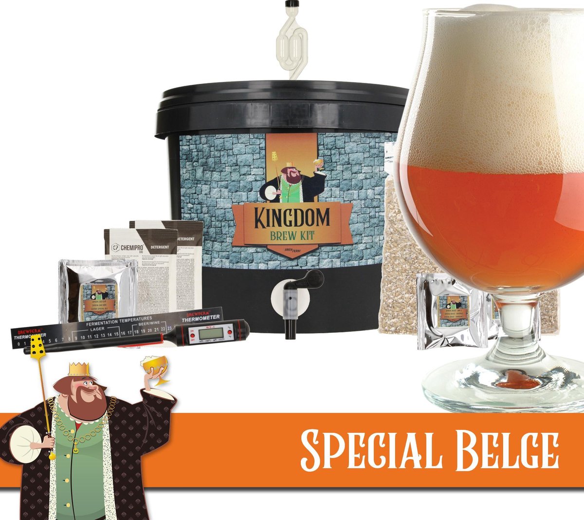 KINGDOM Bierbrouwpakket - startpakket - Special Belge - Bock - zelf bier brouwen - starterspakket b