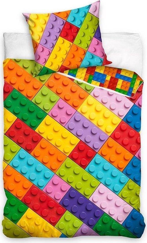 Dekbedovertrek Lego motief- 140 x 200 cm, katoen- Kussen 60x70cm- jongens,  meisjes... | bol.com