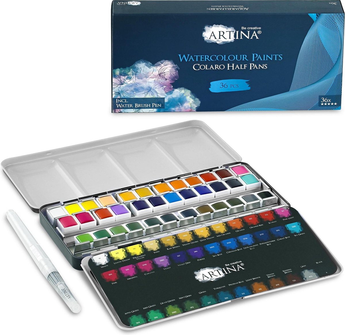 Kuretake Aquarelverf Gansai Tambi Watercolor set 24 metallic kleuren Kuretake Aquarelverf Gansai Tambi Watercolor set 24 metallic kleuren