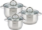 Bol.com Kinghoff 4447 pannenset - 6 delig - RVS - Alle warmtebronnen aanbieding