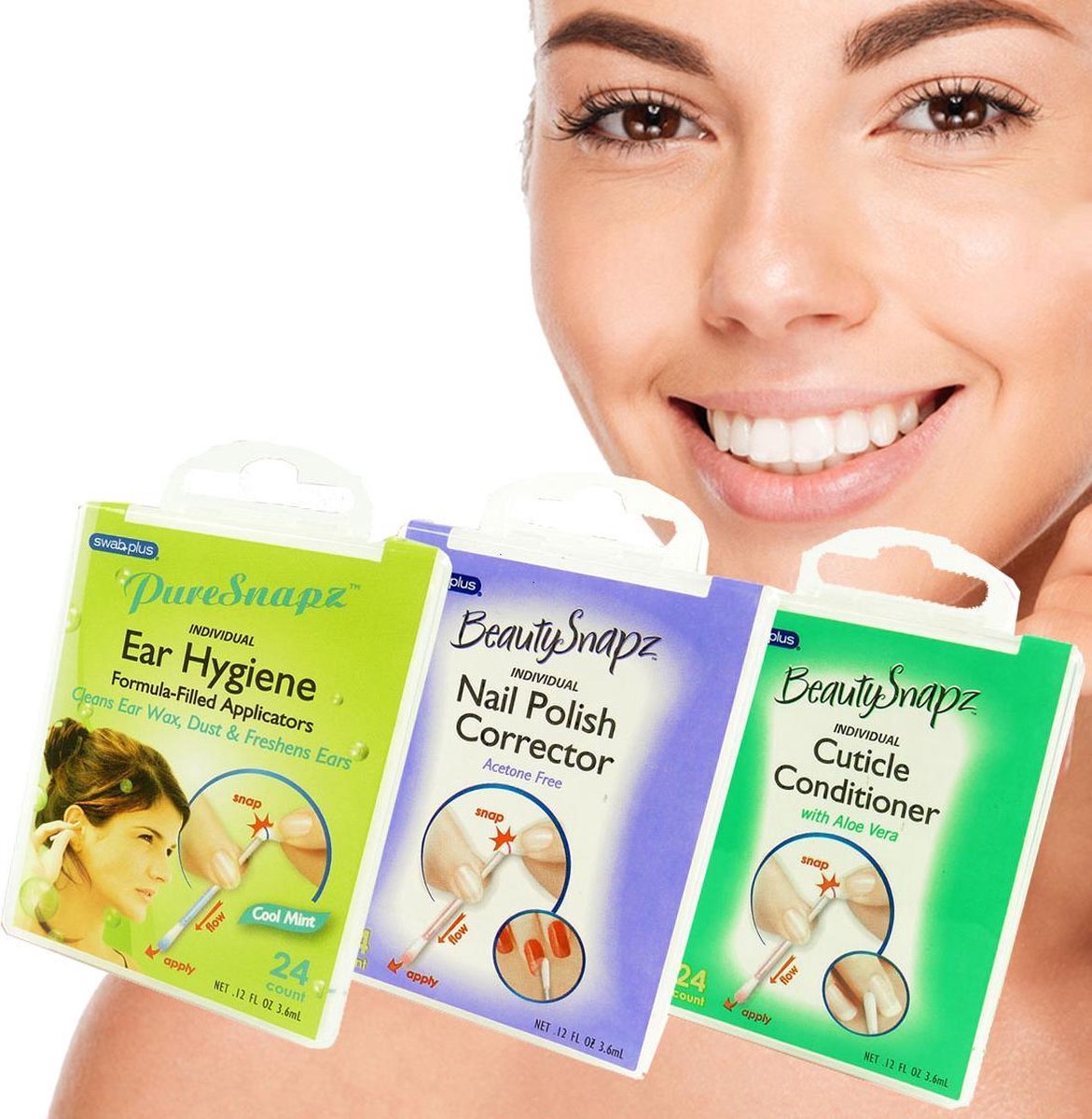 Goedkoopste SwabPlus Beauty Snapz Set 3-delige corrector, verzorger, verwijderaar en reiniger