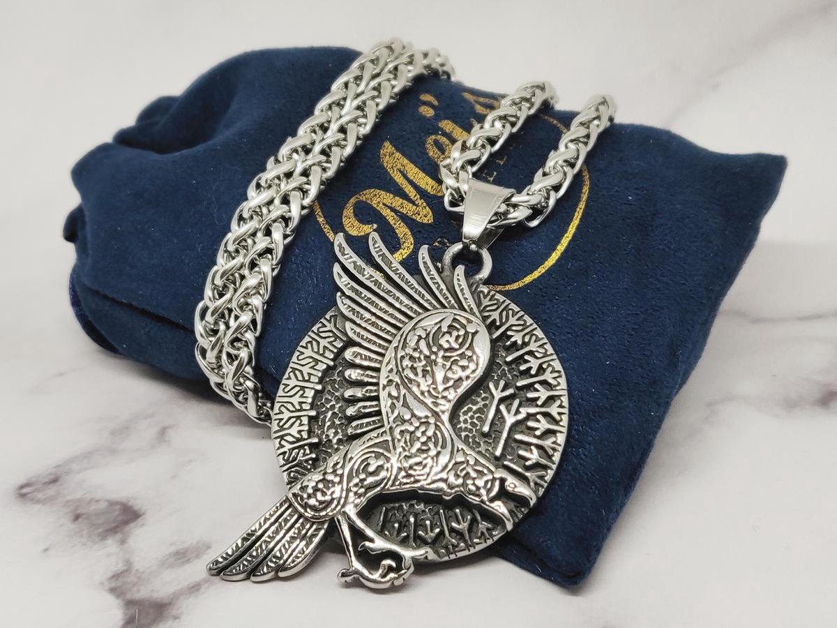 Amaxer Viking Nordic Fenrir Wolf Heads Odin Raven Crow Dragon Rvs Open Manchet Armband Sterke Amulet Sieraden Bescherming voor Mannen Vrouwen, adjustable, Metaal Roestvrij staal