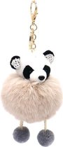 Sleutelhanger Fluffy Panda - 12x6 cm - Kaki