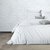 Mistral Home - Dekbedovertrek - 100% katoen percale - 140x200 +65x65 cm - Met flessenhals - Pure block - Lichtgrijs