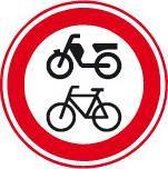 Verkeersbord Gesloten voor (brom)fietsen (C15) - aluminium - DOR