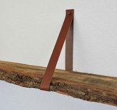 Wovar Leren Plankdrager 92 cm Bruin | Set 2 Stuks