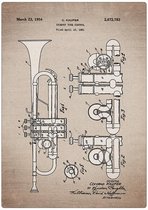 Wandbord: Patent Trompet uit 1951 - 30 x 42 cm