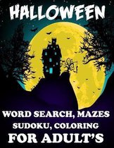 Halloween Word Search Mazes Sudoku Coloring For Adult's: