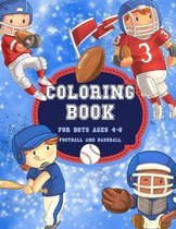 Football And Baseball Coloring Book for Boys Ages 4-8