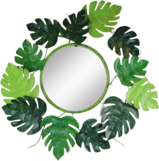 Floz Design ronde spiegel - metaal met bladeren - fairtrade | bol.com