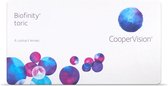 Biofinity® toric - Sterkte -4.50 - Cilinder -2.25 - As 100 - 6 pack - Maandlenzen - BC 8.70 - Torische contactlenzen