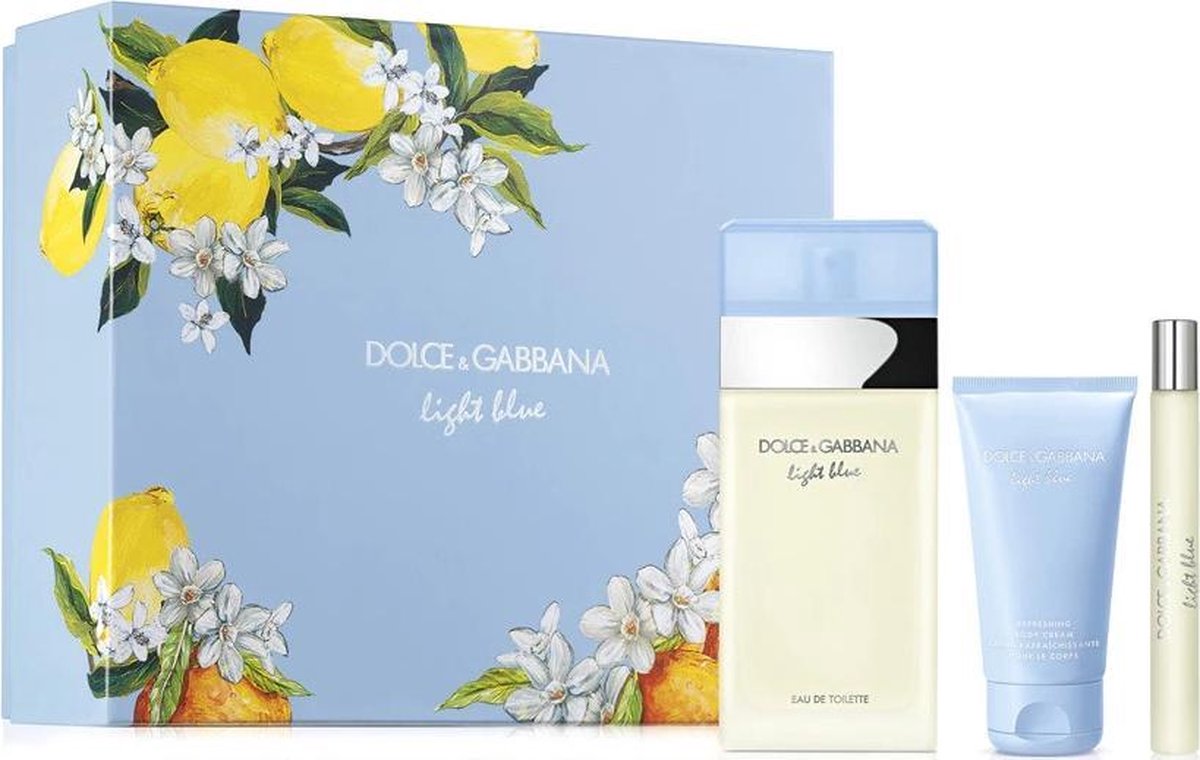 Dolce & Gabbana - Light Blue Giftset - 100 ml Eau de Toilette Spray + 10 ml Eau de Toilette Tasspray + 50 ml Bodycream - Dames