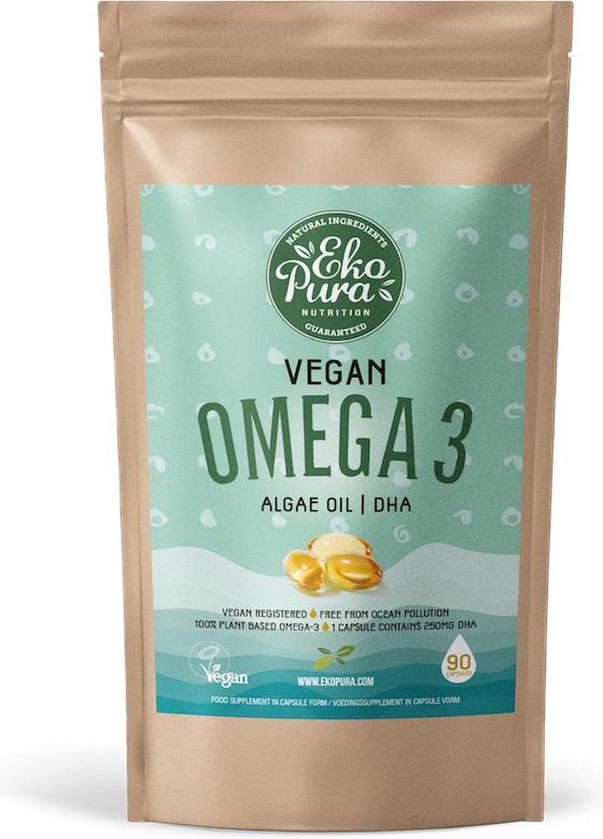 Omega 3 Algenolie - Vegan (90 capsules, 250mg DHA) - Beter dan Visolie |  bol.com