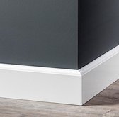 Hoge Plinten - MDF - Eigentijdse plint - 115x18 mm - Wit - Voorgelakt - RAL 9010 - Per stuk 2,4 M