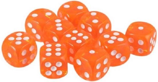 Thumbnail van een extra afbeelding van het spel Oranje Acryl Dobbelstenen - 6 Kantige Dobbelsteen (SET van 5 STUKS) - Hoge Kwaliteit - Dobbelspellen - Clever - Quixx - 16mm - Gekleurde Dobbelsteen - 6 Zijdige Dobbelsteen - D6 - Stipco